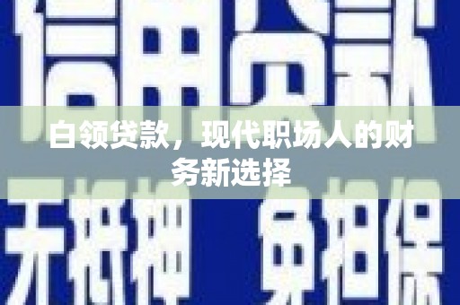 芒市白领贷款，现代职场人的财务新选择