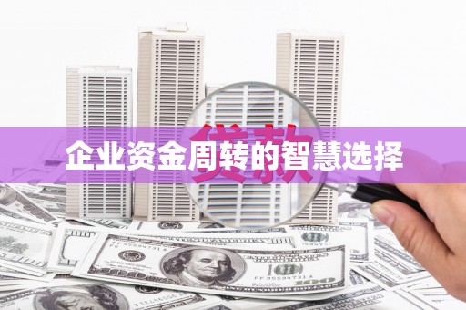 芒市企业资金周转的智慧选择
