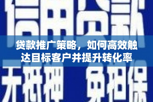 芒市贷款推广策略，如何高效触达目标客户并提升转化率