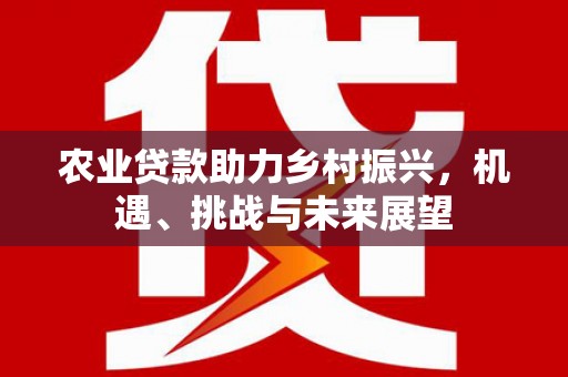 芒市农业贷款助力乡村振兴，机遇、挑战与未来展望