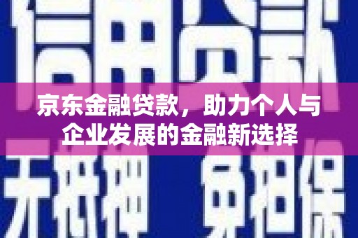 芒市京东金融贷款，助力个人与企业发展的金融新选择