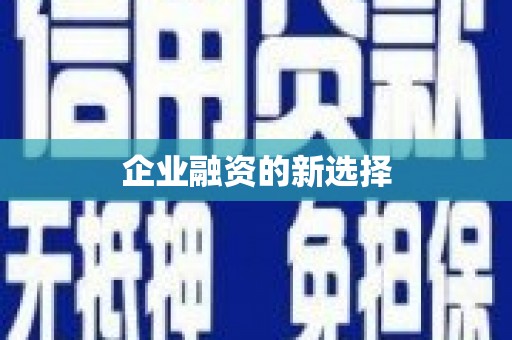 芒市企业融资的新选择