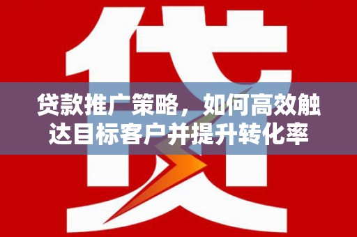 芒市贷款推广策略，如何高效触达目标客户并提升转化率