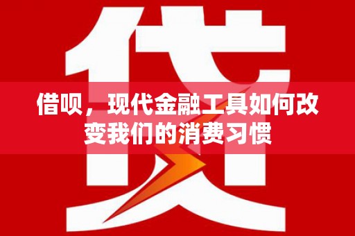 芒市借呗，现代金融工具如何改变我们的消费习惯