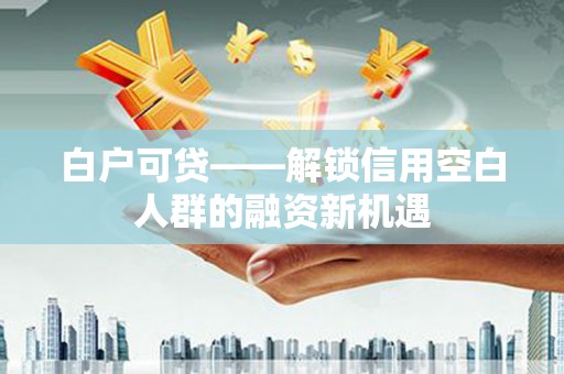 芒市白户可贷——解锁信用空白人群的融资新机遇