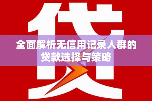 芒市全面解析无信用记录人群的贷款选择与策略