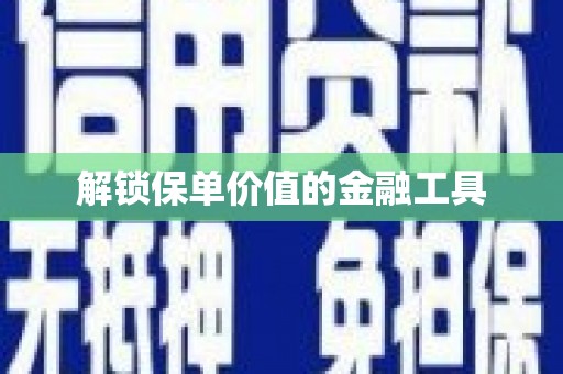 芒市解锁保单价值的金融工具